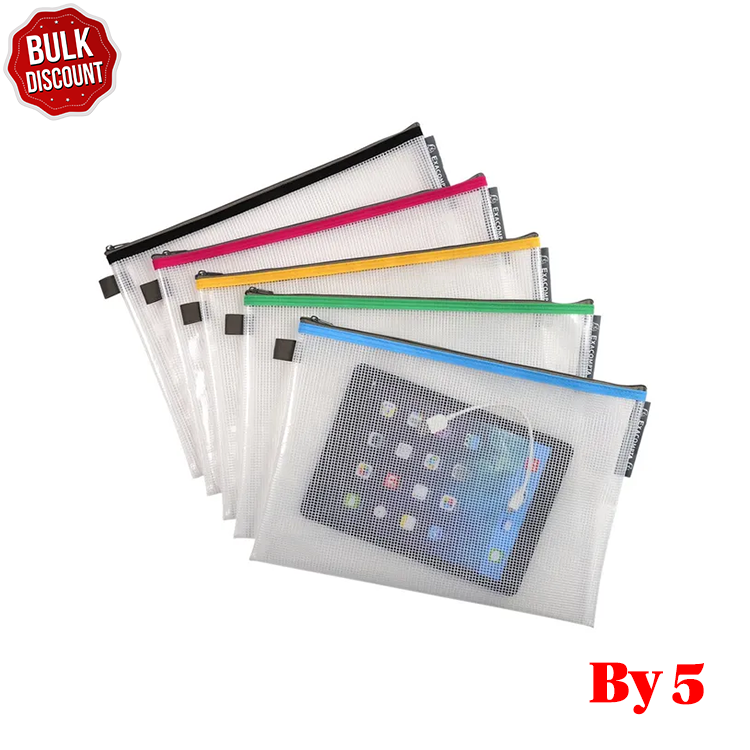 BULK DISCOUNT: Pack of 5 A4 Zip Folders (Exacompta)